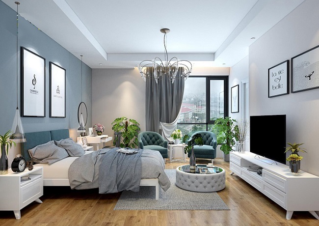 Phòng ngủ master kết hợp không gian xanh