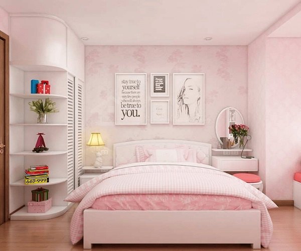 Phòng ngủ siêu đẹp từ màu hồng phấn