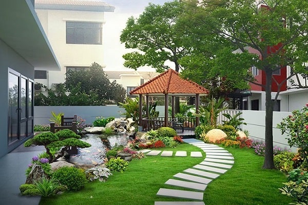 thiết kế sân vườn đẹp đơn giản 1