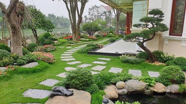 thiết kế sân vườn đẹp đơn giản 2