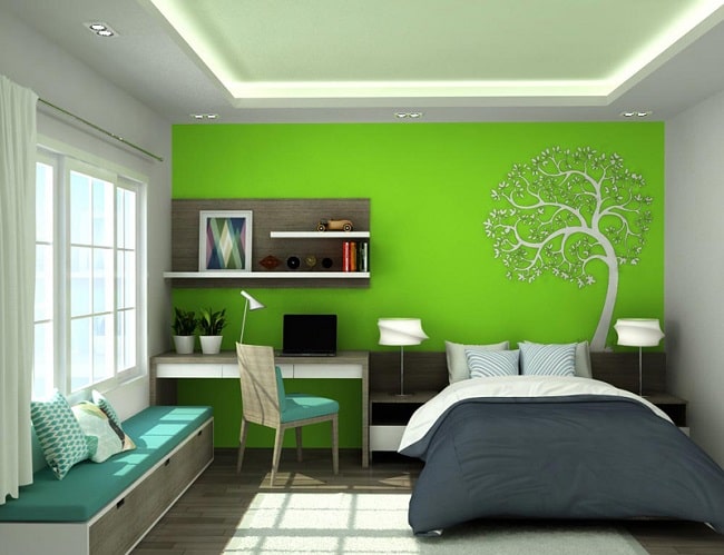 phòng ngủ đẹp màu xanh 9
